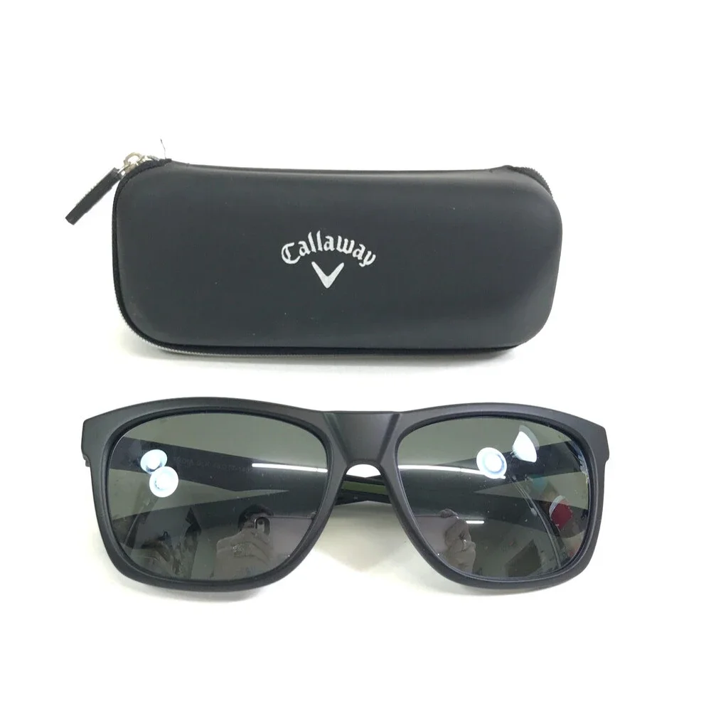 Callaway Sunglasses TROIA BLK Matte Black Square Frames with Mirror Gray Lenses
